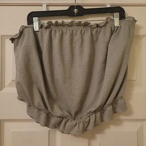 Torrid Greyish Green Ruffle Cropped Tube Top